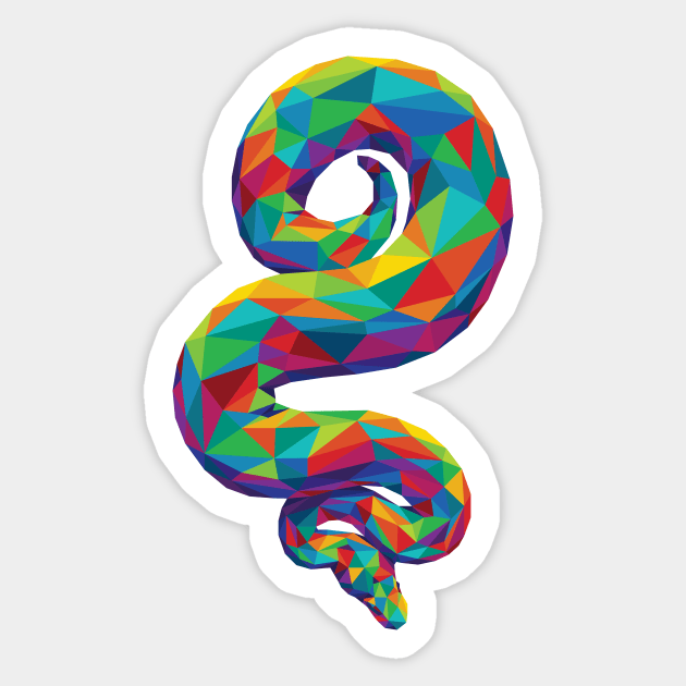 Geometric Rainbow Snake Sticker by polliadesign